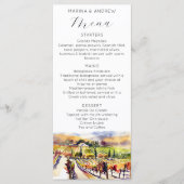 Napa Valley Vineyard watercolor menu mariage (Devant)