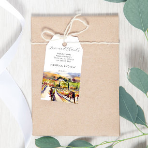 Napa Valley wijngaard waterverf bruiloft dank u Cadeaulabel