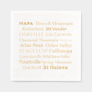 Napa Wine Country Goud Gestempelde Servetten