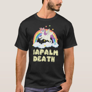 napalm dood regenboog eenhoorn roze t-shirt