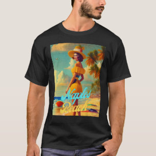 Napels Beach Florida parasdise mooie vrouw T-shirt