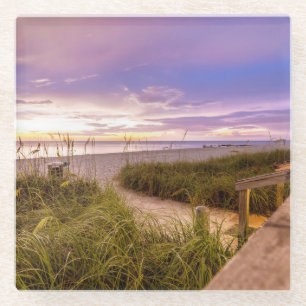 Napels Beach Shore and Calm Ocean   Florida Glazen Onderzetter