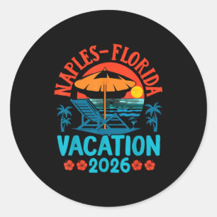 Napels Florida 2026 Gezinsvakantie Strand Zomer V Ronde Sticker