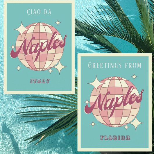 Napels Florida disco Retro Briefkaart