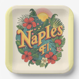 Napels florida dromen papieren bordje