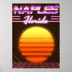 Napels Florida jaren 80 reisposter Poster