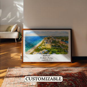 Napels Florida Poster, Aquarel, Op Maat Poster