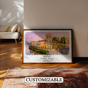 Napels Florida Poster, Aquarel, Op Maat Poster