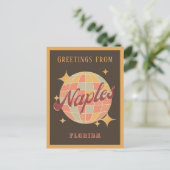 Napels Florida Retro  Party Briefkaart (Staand voorkant)
