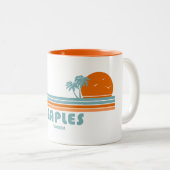 Napels Florida Sun Palm Trees Tweekleurige Koffiemok (Voorkant rechts)