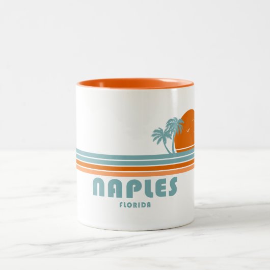 Napels Florida Sun Palm Trees Tweekleurige Koffiemok (Center)