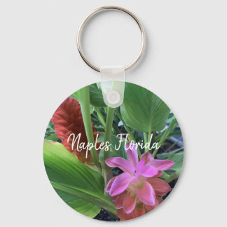 Napels Florida Tropische Bloemen Sleutelhanger