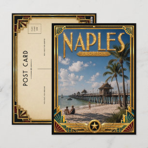 Napels Florida Vintage Art Deco Gouden Tijdperk Briefkaart