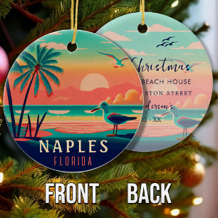 Napels Florida Zeemeeuw Sunset Souvenirs Keramisch Ornament