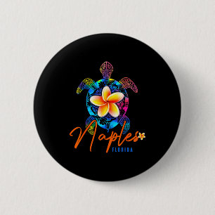 Napels Florida Zeeschildpad Tie Dye Tropische Vaka Ronde Button 5,7 Cm