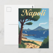  Napels Italië Reizen - Mount Vesuvius Uitzicht Briefkaart (Voorkant / Achterkant)