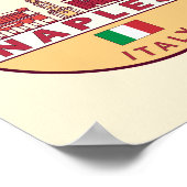 Napels Italië Skyline Embleem Poster (Hoek)