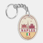 Napels Italië Skyline Embleem Sleutelhanger (Voorkant Links)