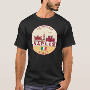 Napels Italië Skyline Embleem T-shirt