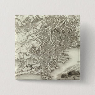 Napels, Italië Vierkante Button 5,1 Cm