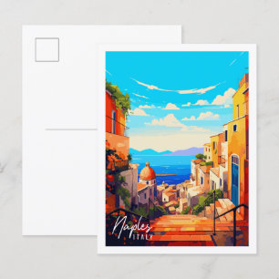 Napels Italië vintage reisillustratie Briefkaart