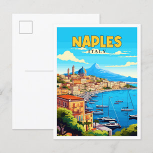Napels Italië vintage reisillustratie Briefkaart