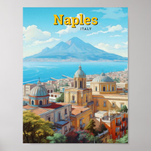 Napels Italië Vintage Reizen Poster