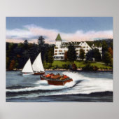 Napels Maine Boating op Long Lake Poster (Voorkant)