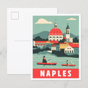 Napels Napoli Italië Vintage reisillustratie Briefkaart