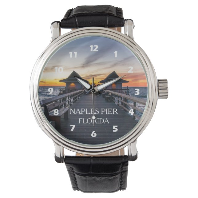 Napels Pier Florida Vakantie Horloge (Voorkant)