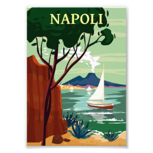 Napels Retro Reizen Poster Italië