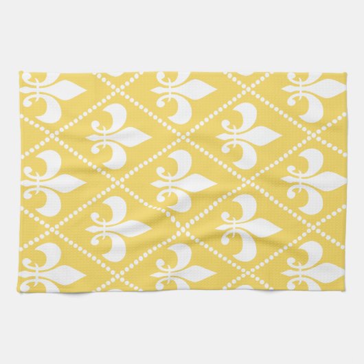 Napels Yellow Fleur de Lis Theedoek (Horizontaal)