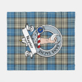 Napier Ancient Clan Badge Tartan Pset Fleece Deken (Voorkant (Horizontaal))