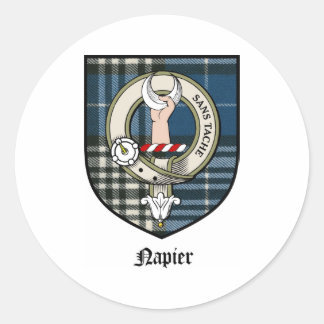 Napier Clan Crest Badge Tartan Ronde Sticker