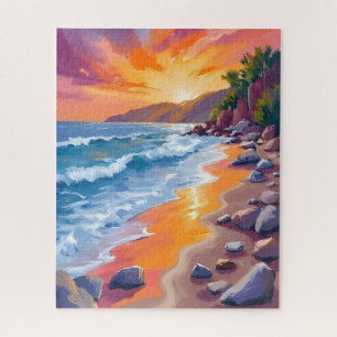 Napili Bay Zonsondergang Maui Hawaii Schilderij Legpuzzel