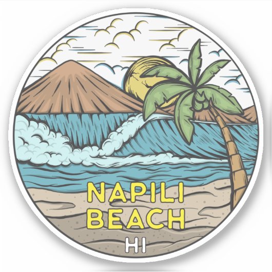 Napili Beach Hawaii Sticker (Voorkant)