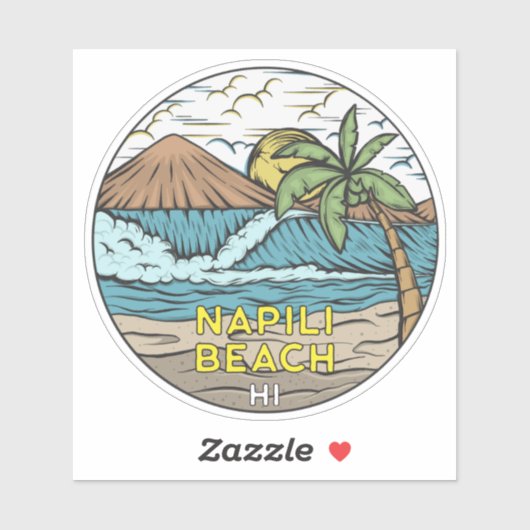 Napili Beach Hawaii  Sticker (Vel)