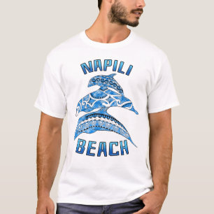 Napili Beach Hawaii Vacation Tribal Dolphins T-shirt