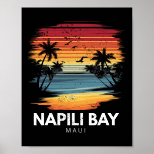 Napili Y Maui Surfplank Surfen Vintage Poster
