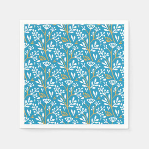 Napkin met botanisch patroon in vintage stijl in b servet