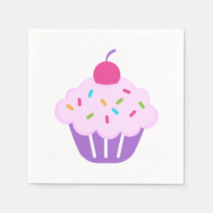 Napkin/Paarse cupcake Servet