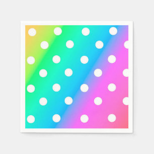 Napkin/Regenboog en Polka Dots Servet