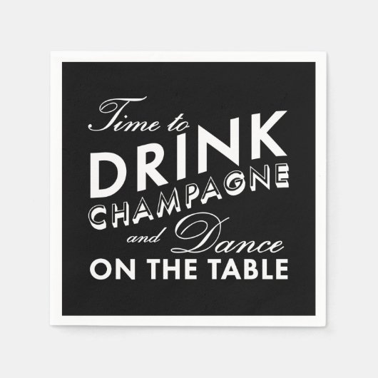 Napkin - Tijd om Champagne te Drinken Servetten (Voorkant)