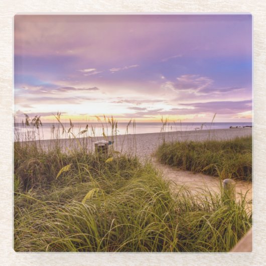 Naples Beach Florida Glazen Onderzetter (Voorkant)