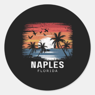 Naples Beach Florida Surfen Surfer Ronde Sticker