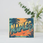 Naples florida dreaming retro briefkaart (Staand voorkant)
