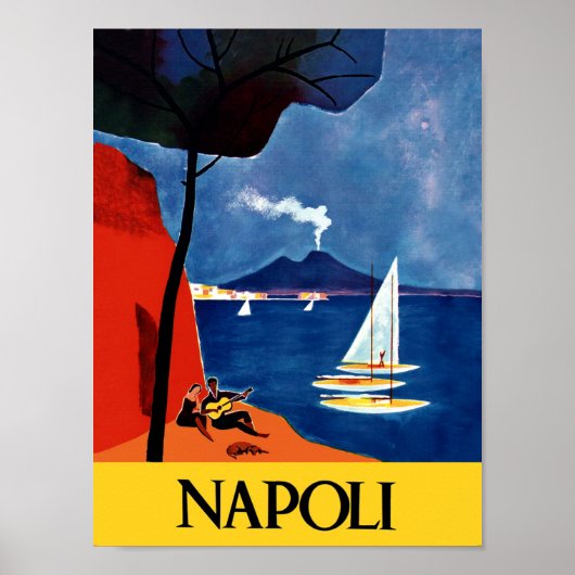 Naples, Italie poster de voyage (Devant)