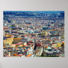 NAPLES / NAPOLI, ITALIË - KLORFUL CITYSCAPE POSTER