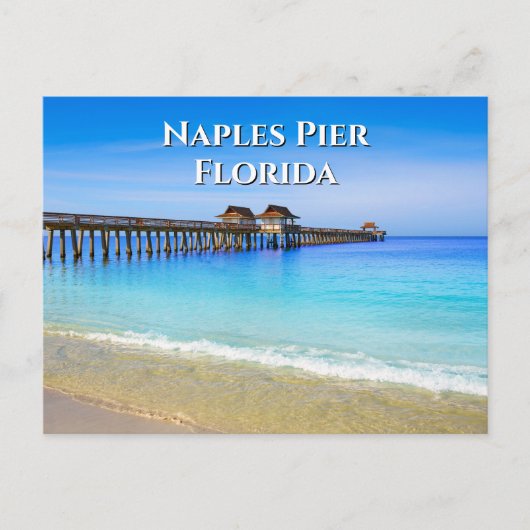 Naples Pier Florida Blue Ocean Briefkaart (Voorkant)
