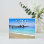 Naples Pier Florida Blue Ocean Carte postale (Debout devant)